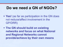 Do we need a GN of NGOs? Yes!