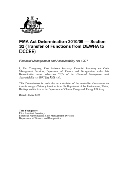 FMA Act Determination 2010/09 &mdash; Section 32 (Transfer of Functions
