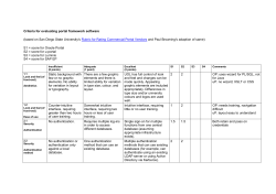 Criteria for evaluating portal framework software