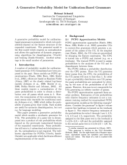 A Generative Probability Model for Unification