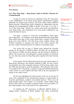 Press Release Let`s Play Ping Pong!