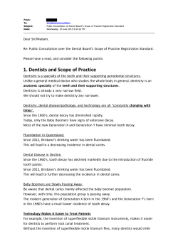 1. Dentists and Scope of Practice