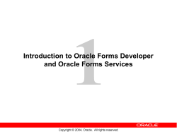 Introduction to Oracle Forms Developer and