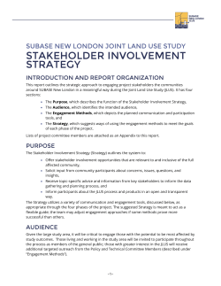 Stakeholder Involvement Strategy