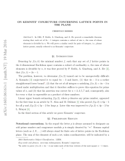 On Kemnitz`Conjecture Concerning Lattice Points in the Plane