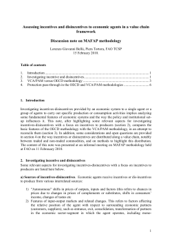 Assessing incentives and disincentives to economic agents in a