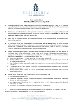 Rules and Conditions British Polo 10 Goal Championships 2015