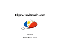Filipino Traditional Games Submitted by