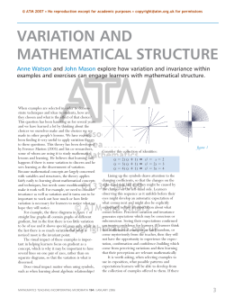 variation and mathematical structure