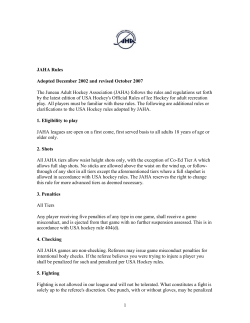 Pre-Fall 2013 Rules - Juneau Adult Hockey Association