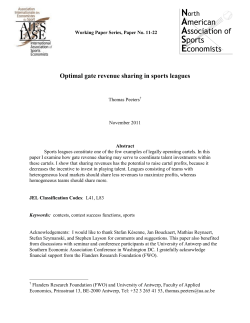Optimal gate revenue sharing in sports leagues