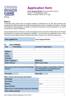 Application form - Crossroads Care Surrey