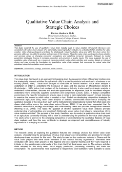 Qualitative Value Chain Analysis and Strategic Choices