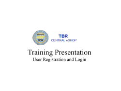 User Registration and Login Training Presentation