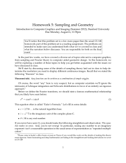 Homework 5: Sampling and Geometry