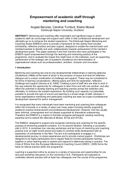 Empowerment of academic staff through mentoring and coaching