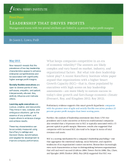 The perspectives of a CFO master class Leadership that drives profits