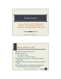 Scatter Search Basic notions of SS