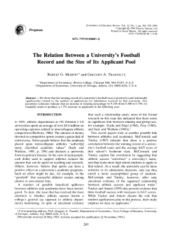 The Relation Between a University`s Football Record