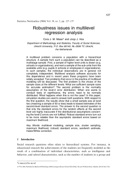 Robustness issues in multilevel regression analysis