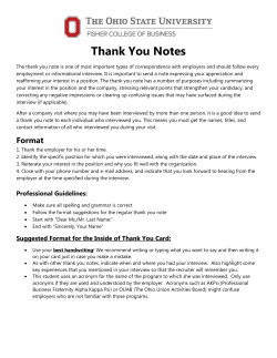 Thank You Notes - Fisher College of Business