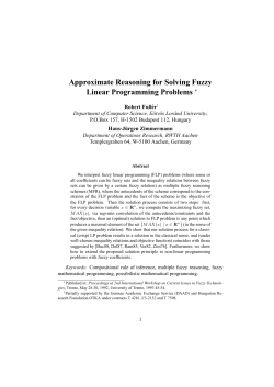 Approximate reasoning for solving fuzzy linear programming problems