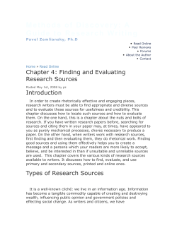 Finding and Evaluating Research Sources