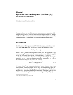 Dynamics associated to games (fictitious play) with chaotic behavior