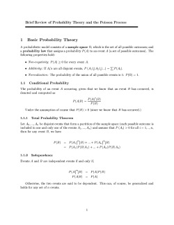 Brief Review of Probability Theory and the Poisson Process 1 Basic