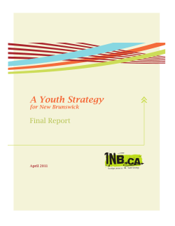 A Youth Strategy - Government of New Brunswick