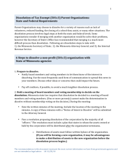 Dissolution of non-profit organizations