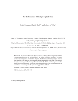 On the Persistence of Strategic Sophistication Sotiris