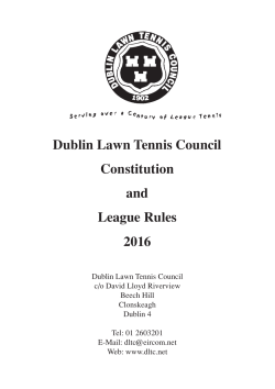 Dublin Lawn Tennis Council Constitution and League Rules