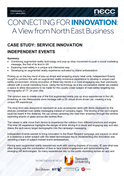 CASE STUDY: SERVICE INNOVATION INDEPENDENT EVENTS