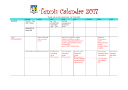 Tennis Calendar 2017