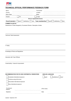 tournament director report