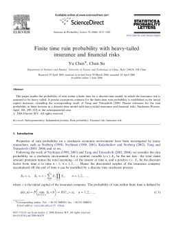 Finite time ruin probability with heavy