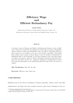 Efficiency Wage and Efficient Redundancy Pay