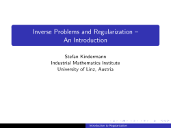 Inverse Problems and Regularization &ndash; An Introduction