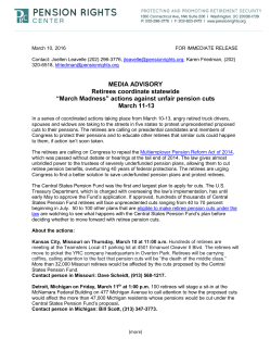 “March Madness” actions against unfair pension cuts