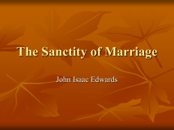 The Sanctity of Marriage - Hebron Lane Church of Christ