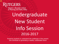 Public Health - The Bloustein School