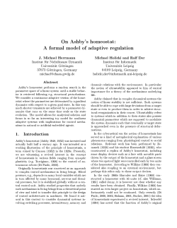 On Ashby`s homeostat: A formal model of adaptive regulation J