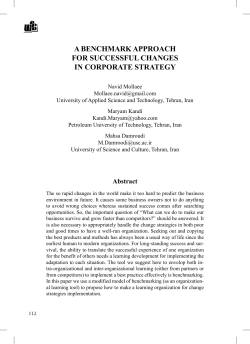 A BENCHMARK APPROACH FOR SUCCESSFUL CHANGES IN CORPORATE STRATEGY