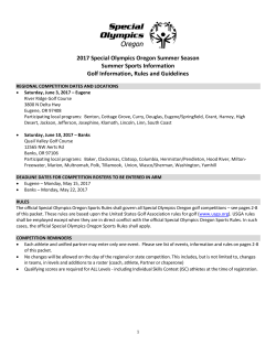 2017 Special Olympics Oregon Summer Season Summer Sports