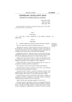 subsidiary legislation 438.04 remote gaming