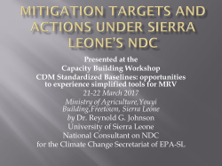 Mitigation targets and action under Sierra Leone`s NDC