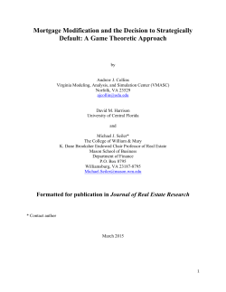Mortgage Modification and the Decision to Strategically Default: A