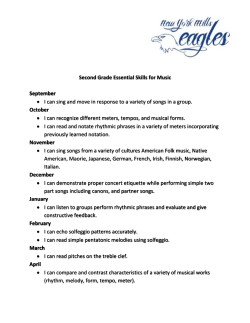 Second Grade Essential Skills for Music September &bull; I can sing and