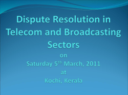 Dispute Resolution in Telecom and Broadcasting Sectors